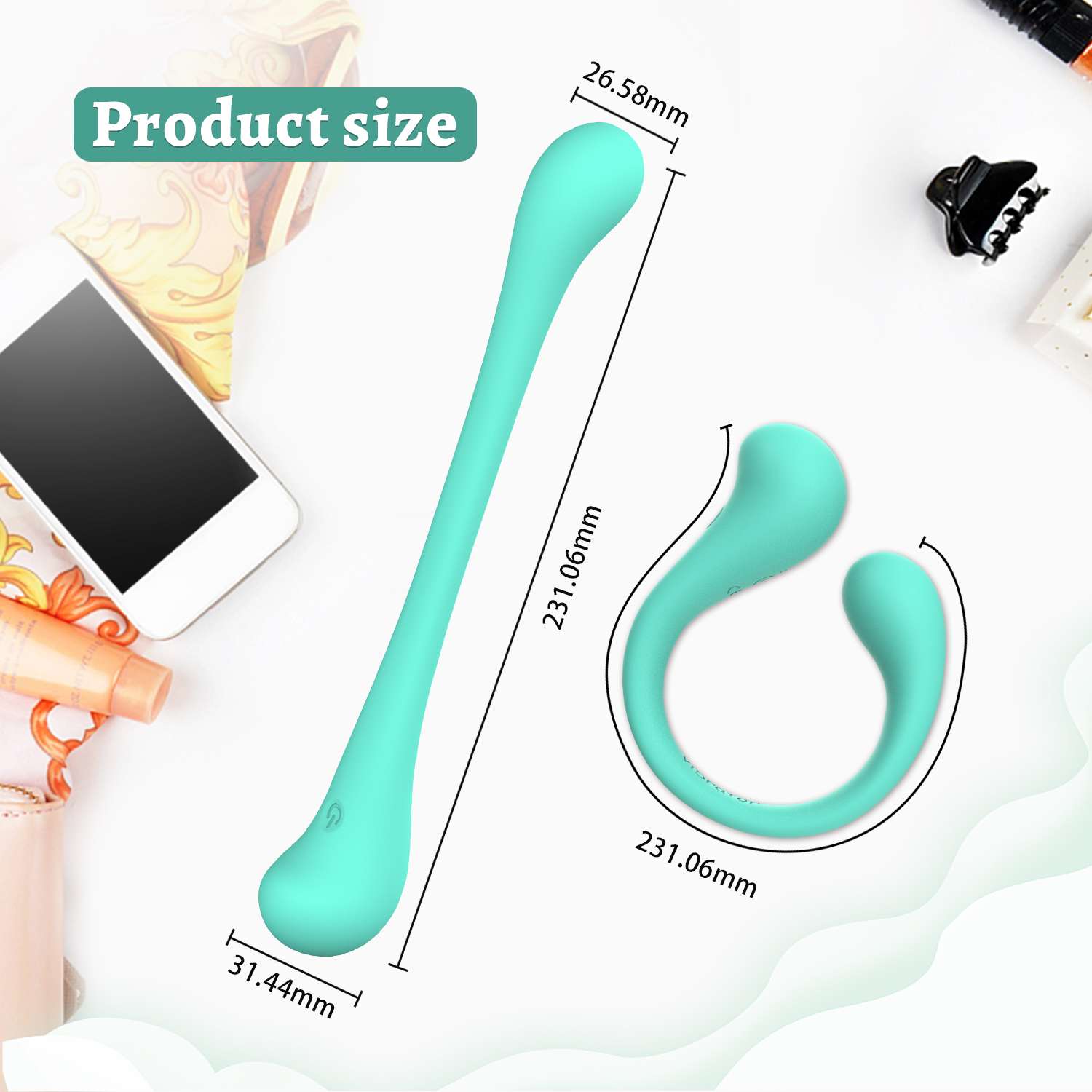 Dual Head Vibrator Size