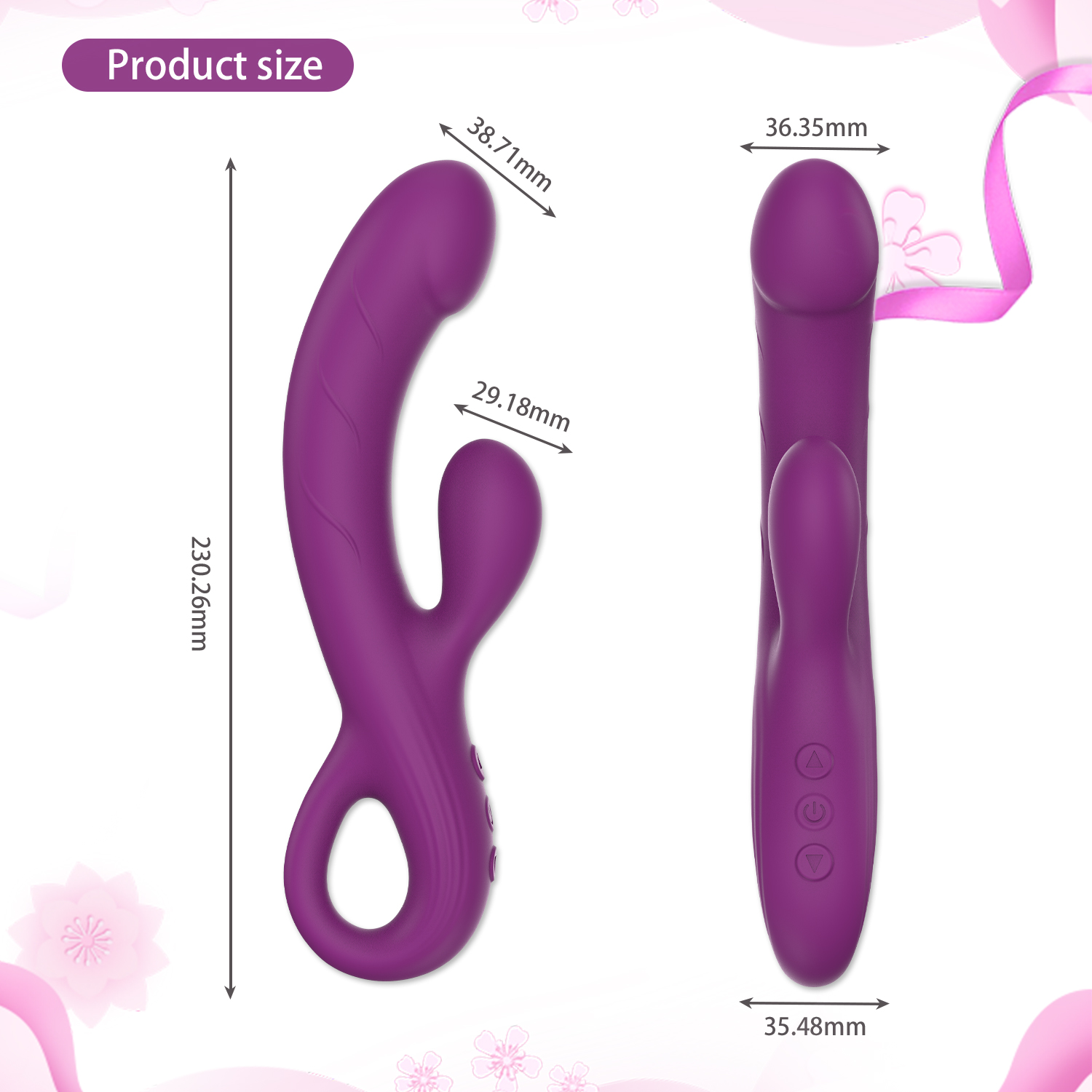 G-spot Handheld Vibrator Size
