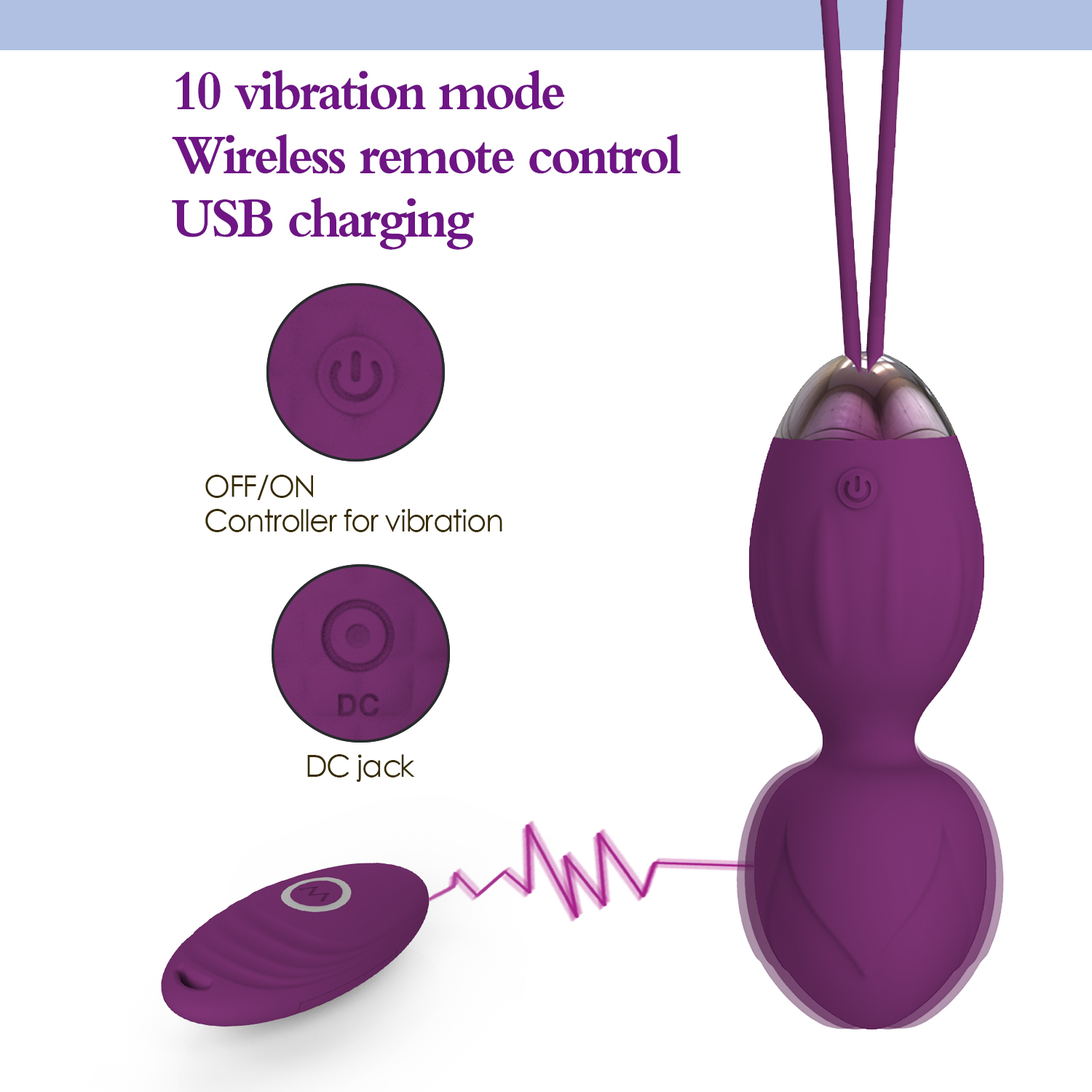 3-Piece Purple Kegel Ball Set