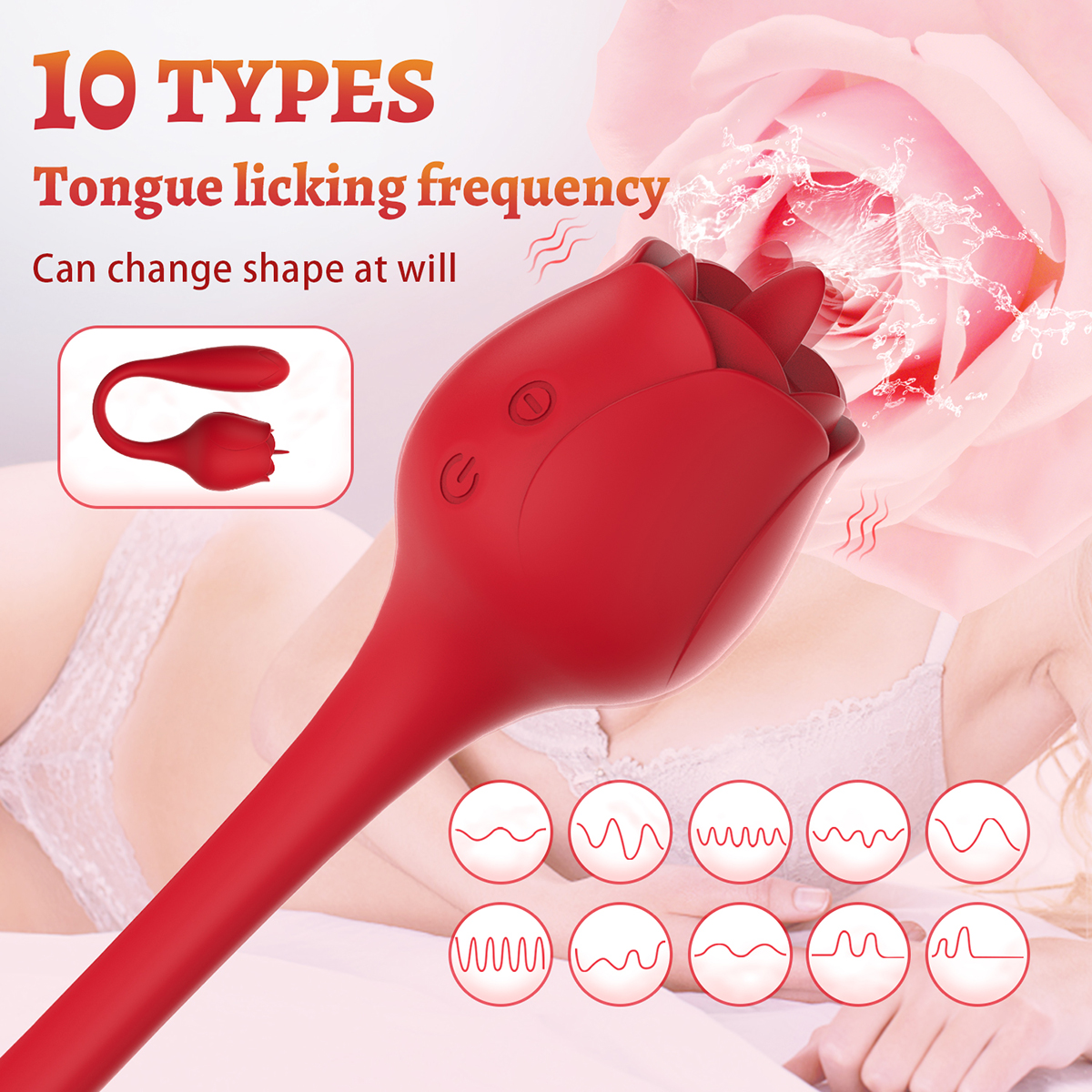 Rose Vibrator 10 Types Licking Clit