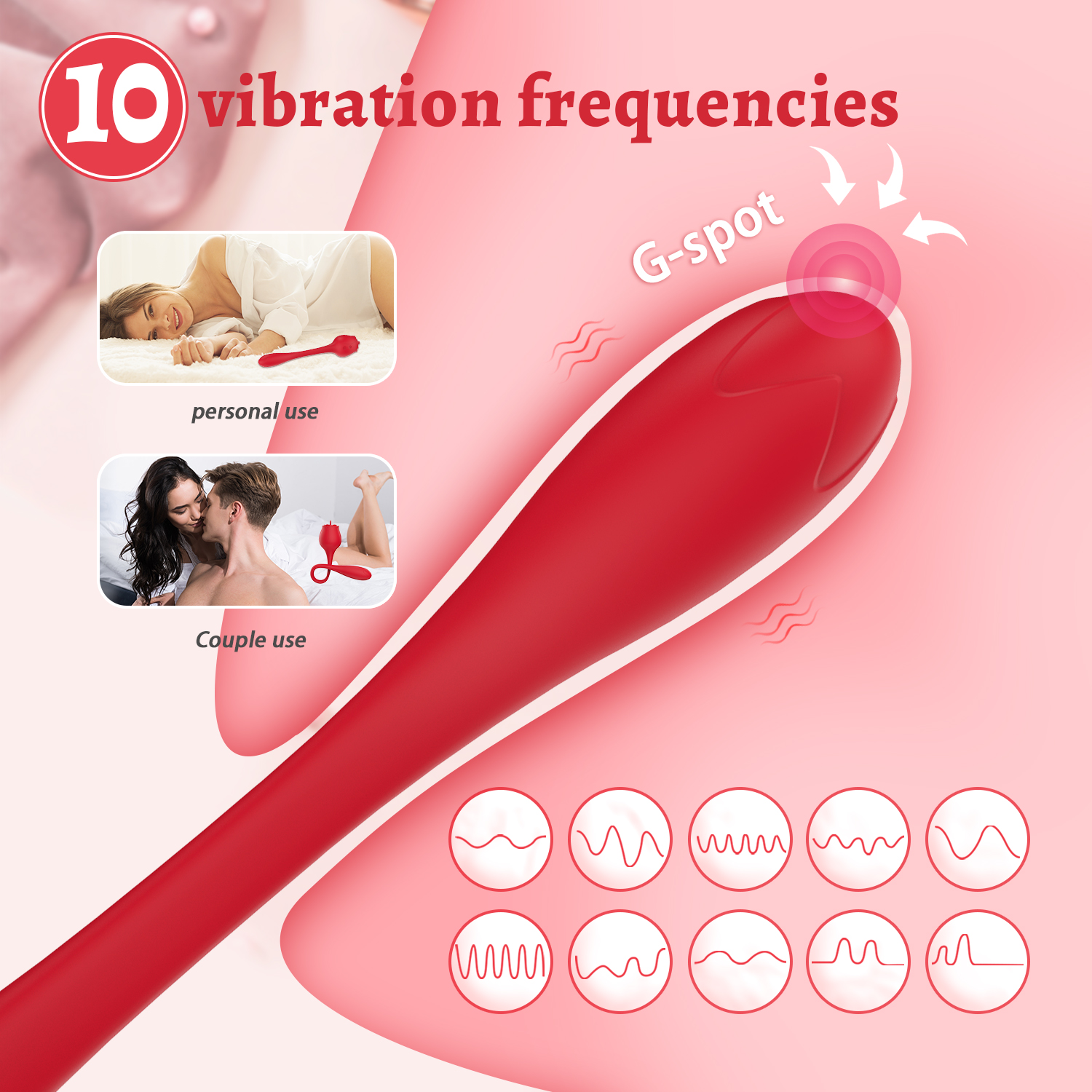 Rose Vibrator 10 vibration frequencies