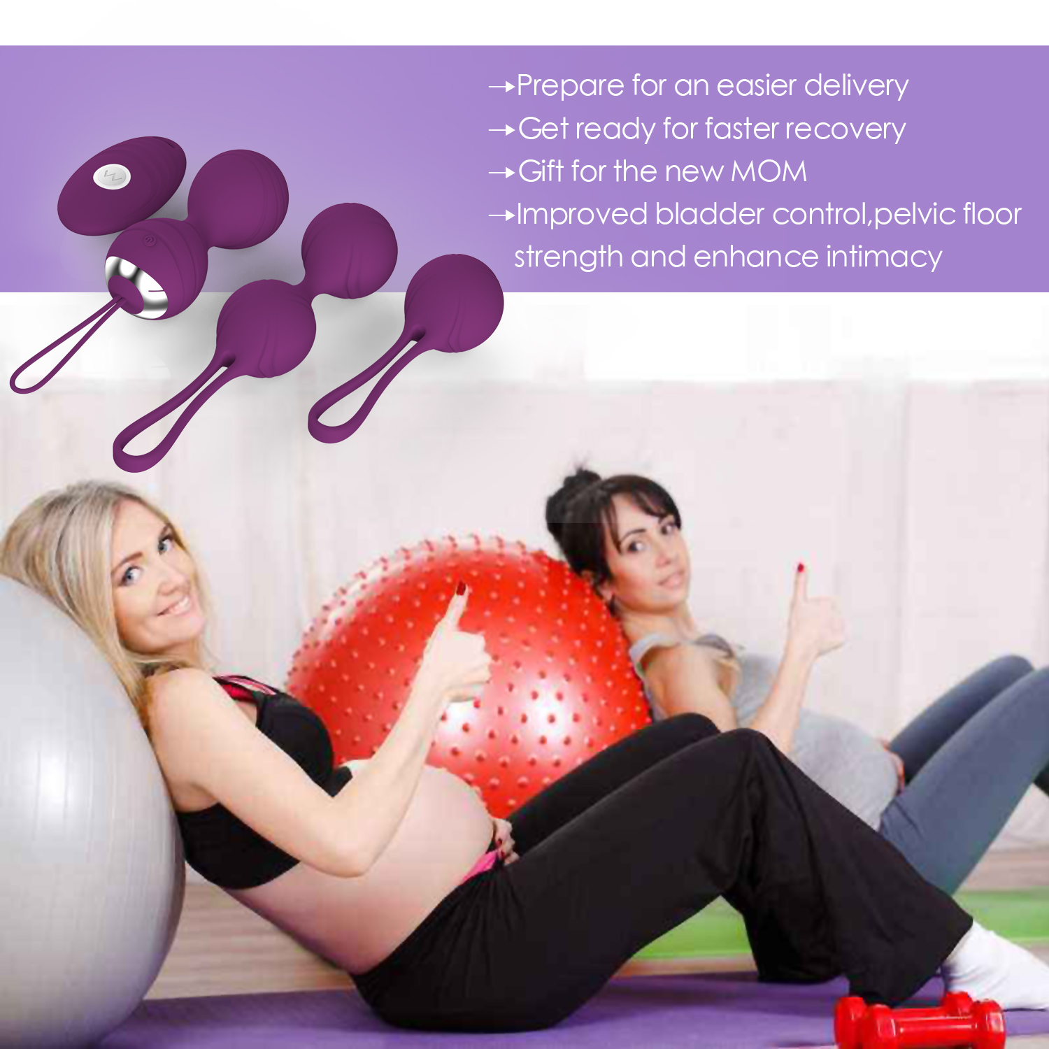 Purple Kegel Ball Exercise Weights