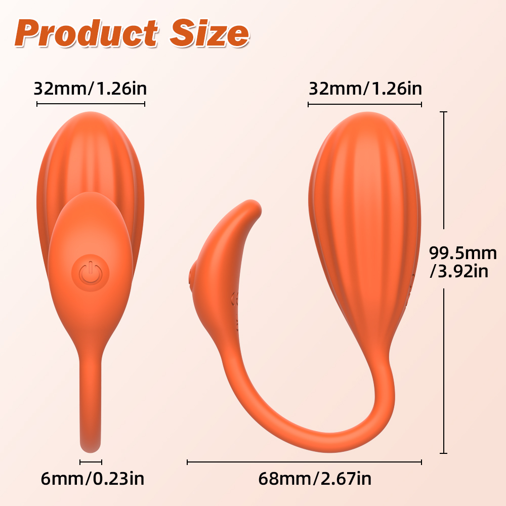Orange Remote Control Vibrator Size