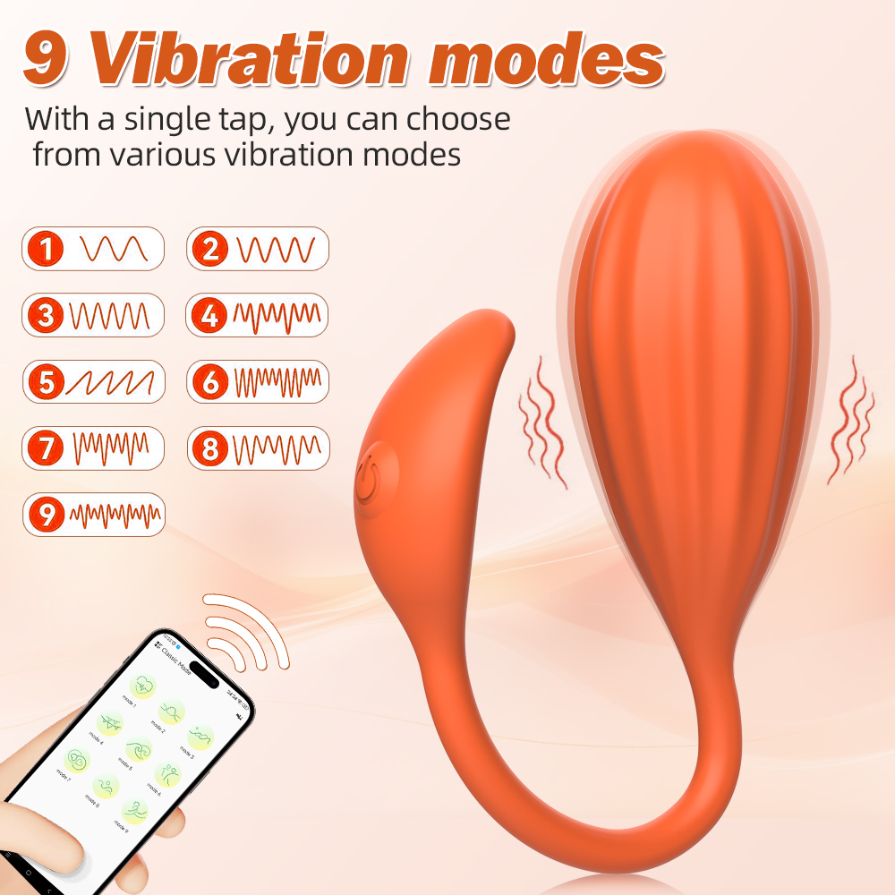 Orange Vibrator Remote Control 9 Modes
