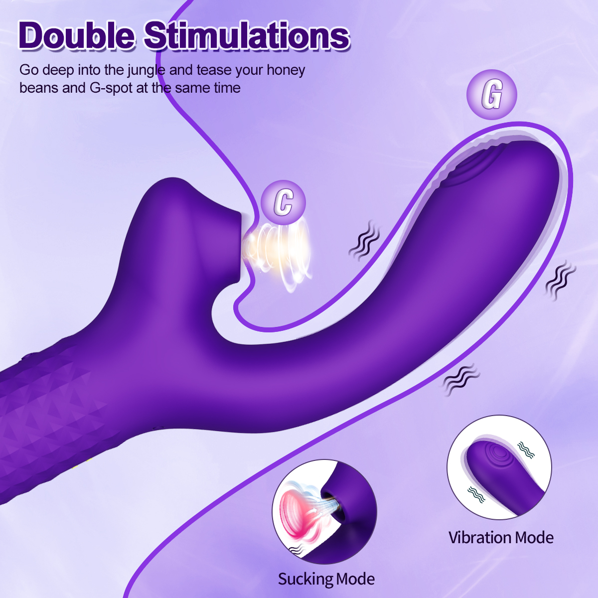 Clitoral Suction Vibrator Double Stimulations