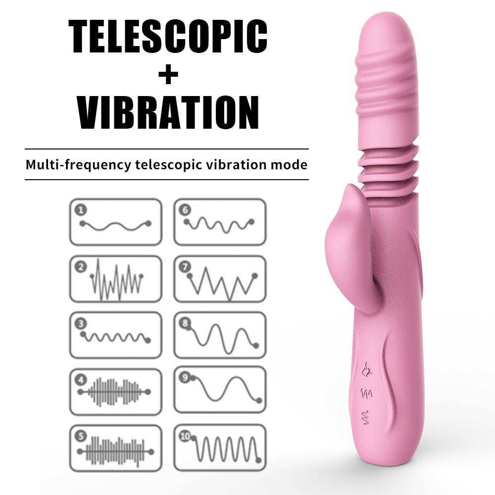 Retractable Dildos Pink Vibrator