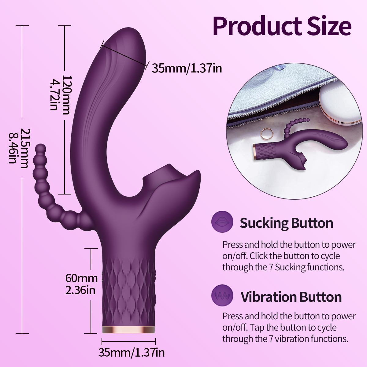 Air G-Spot Stimulator Size