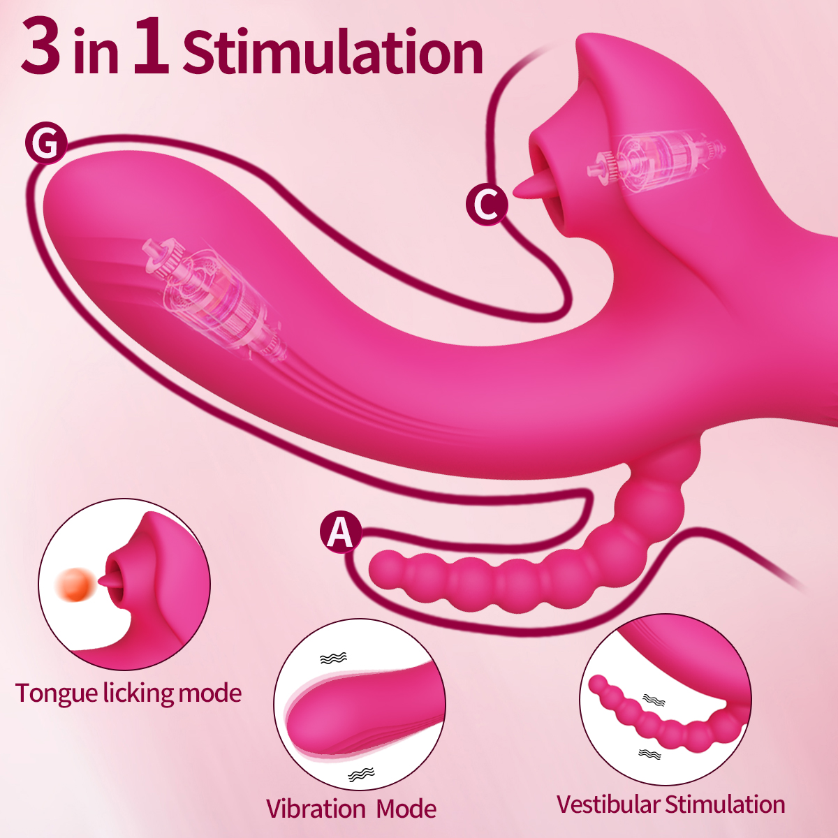 Vibrating Tongue 3 in 1 Vibrator