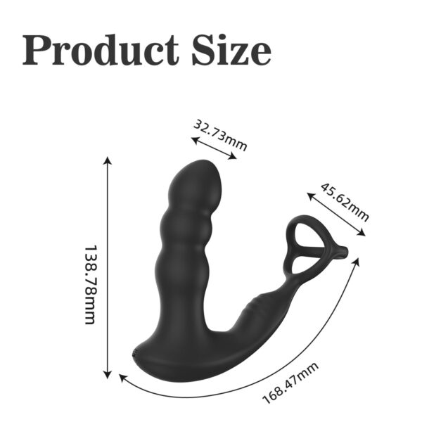 Cum locking ring anal plug vibrator Size