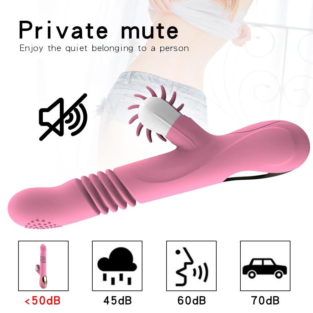 Retractable Dildo Pink Vibrator