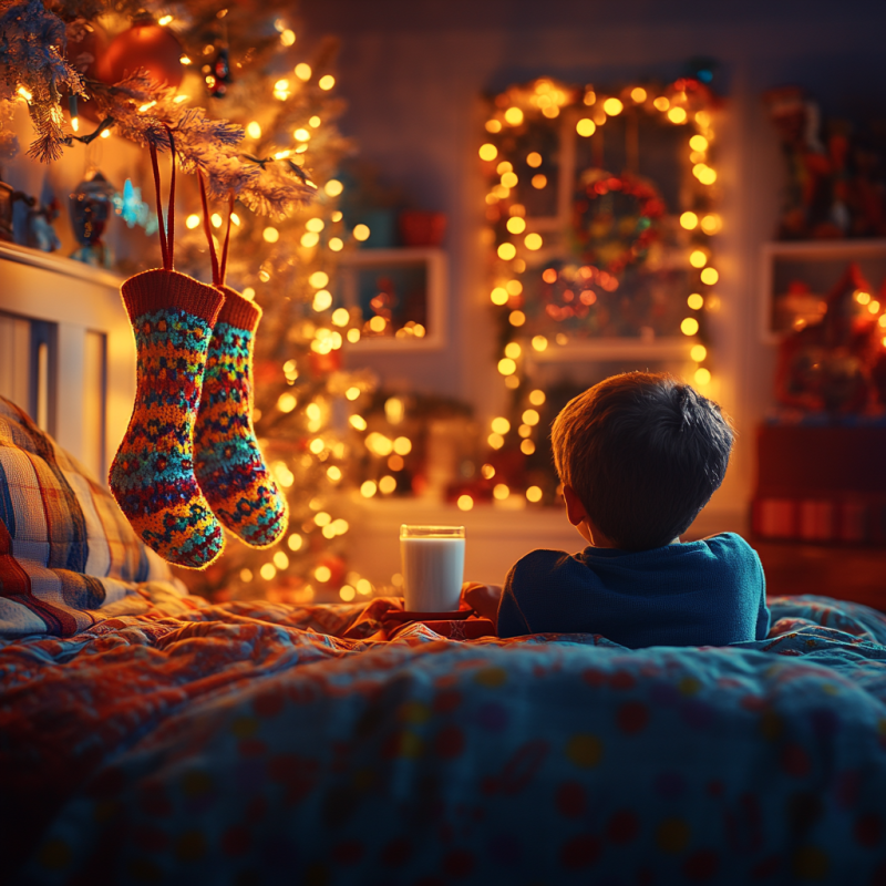 Red socks above the bed